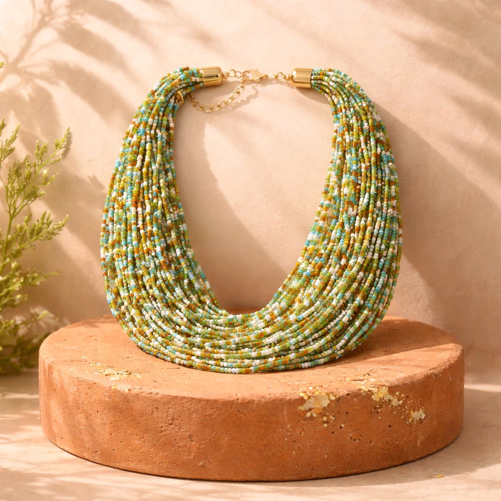 RICHEERA Gold-Plated Handcrafted Fusion Necklace