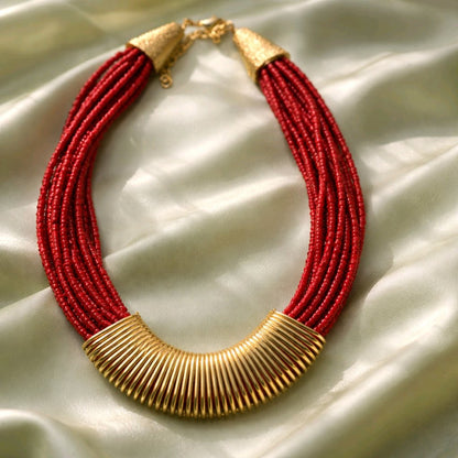 RICHEERA Gold-Plated Handcrafted Ethnic Necklace