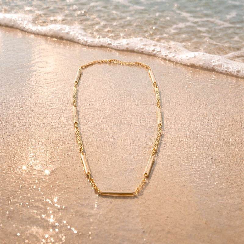 RICHEERA Gold-Plated Handcrafted Western Necklace - Detail Angle