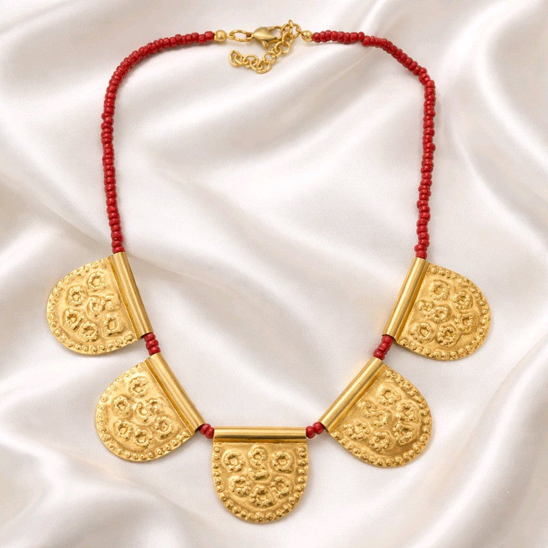 RICHEERA Gold-Plated Handcrafted Ethnic Necklace