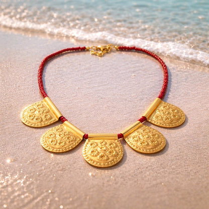 RICHEERA Gold-Plated Handcrafted Ethnic Necklace - Back Image