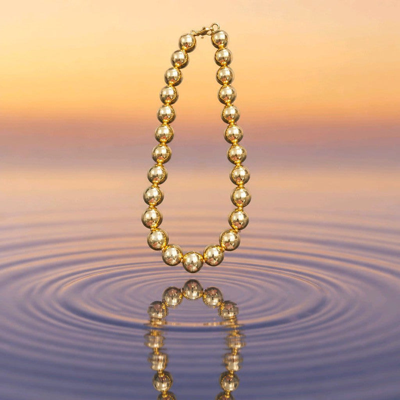 RICHEERA Gold-Plated Handcrafted Fusion Necklace - Side Image