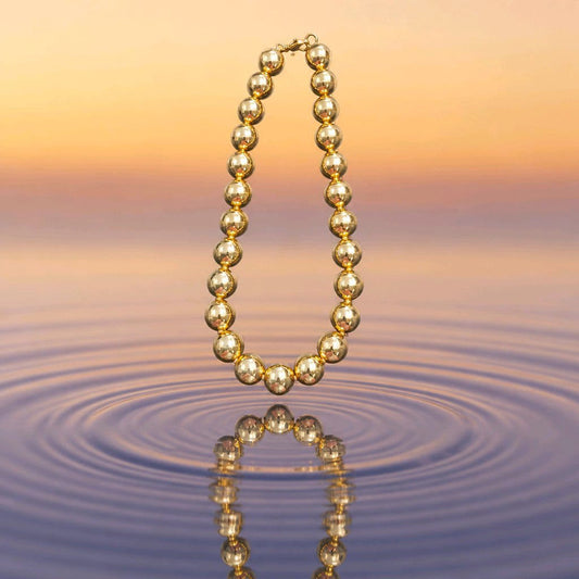 RICHEERA Gold-Plated Handcrafted Fusion Necklace - Side Image