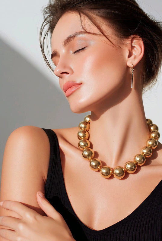 RICHEERA Gold-Plated Handcrafted Fusion Necklace - Look Shot Image