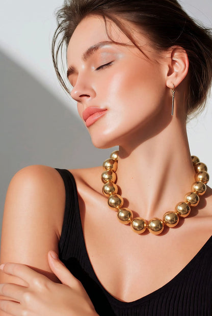 RICHEERA Gold-Plated Handcrafted Fusion Necklace - Look Shot Image
