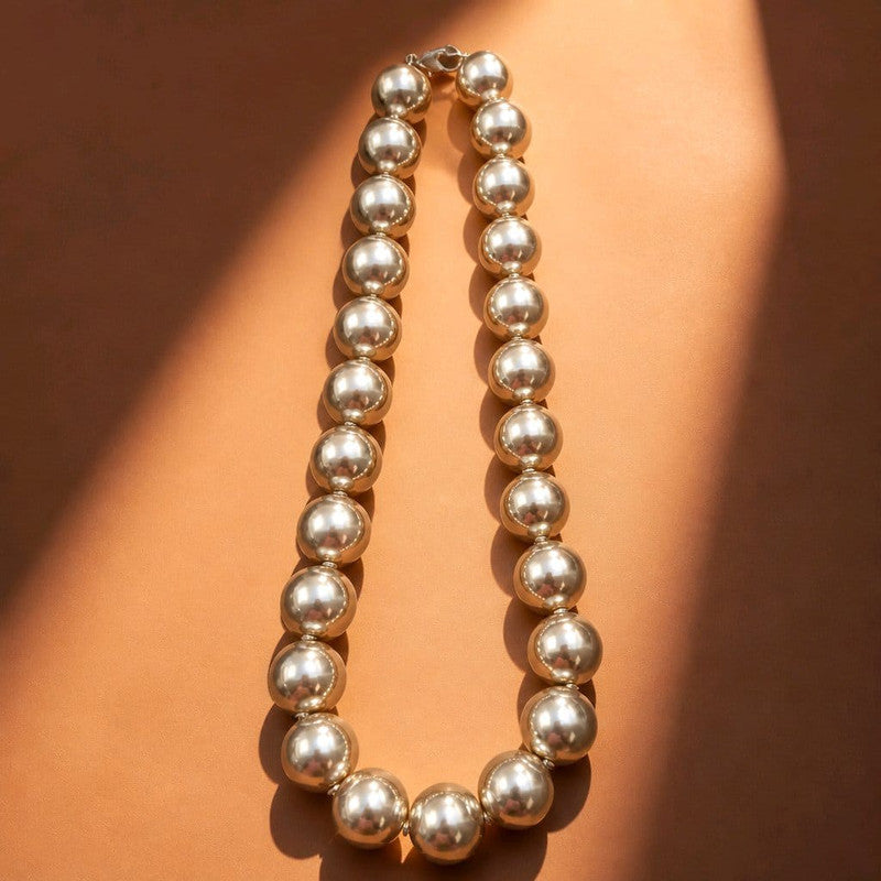 RICHEERA Silver-Plated Handcrafted Fusion Necklace - Detail Angle