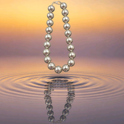 RICHEERA Silver-Plated Handcrafted Fusion Necklace - Look Shot Image