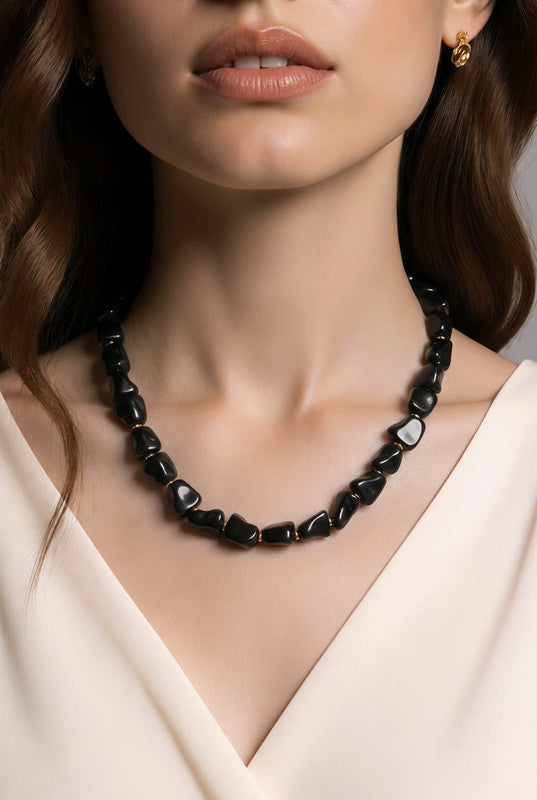 RICHEERA Gold-Plated Handcrafted Western Necklace - Look Shot Image