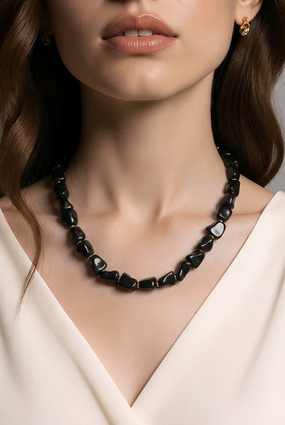 RICHEERA Gold-Plated Handcrafted Western Necklace - Look Shot Image