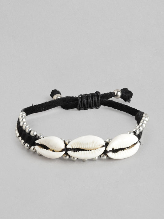 RICHEERA Women Black & Silver-Toned Armlet Bracelet