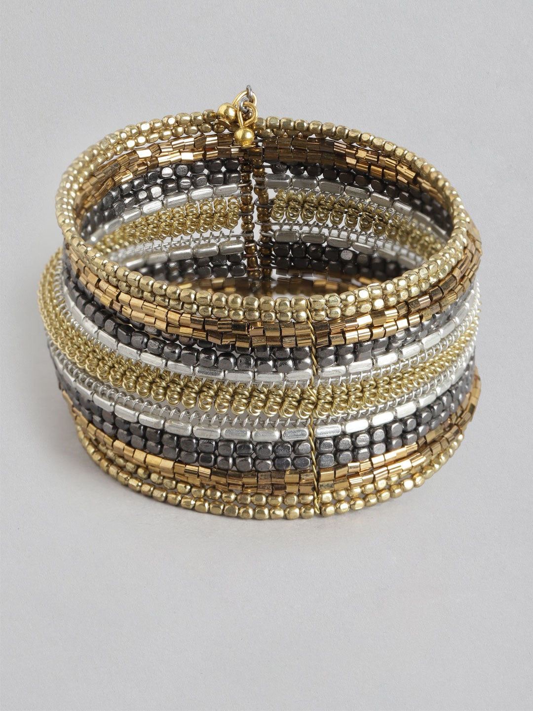 RICHEERA Women Gold-Plated & Silver-Toned Cuff Bracelet