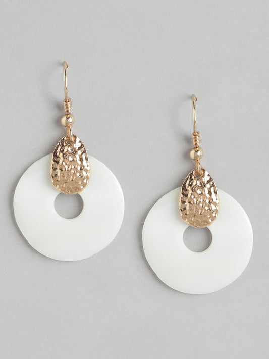 Gold-Plated Circular Drop Earrings