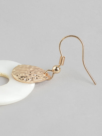 Gold-Plated Circular Drop Earrings