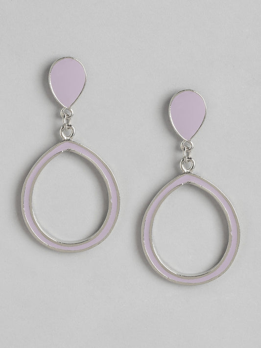 Silver-Plated Teardrop Shaped Drop Earrings