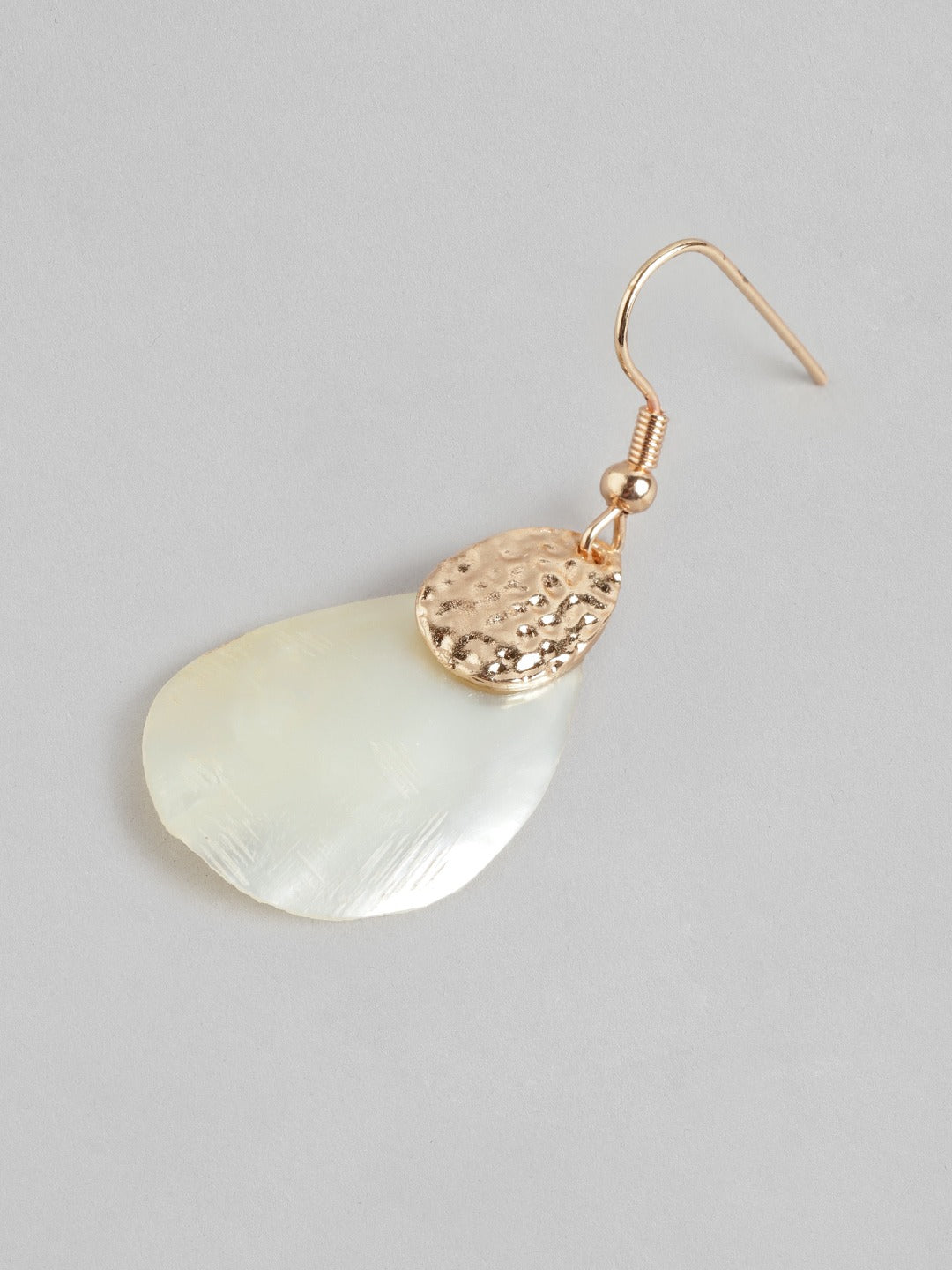 Rose Gold-Plated Teardrop Shaped Artificial Beads Drop Earrings