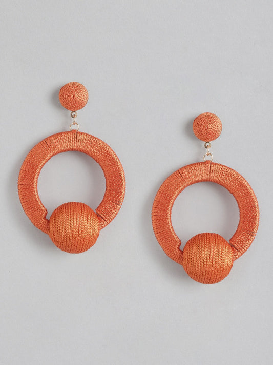 Circular Fabric  Drop Earrings