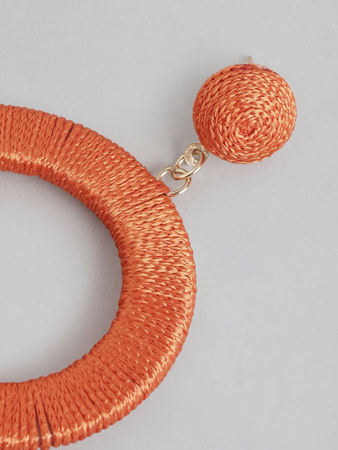 Circular Fabric  Drop Earrings