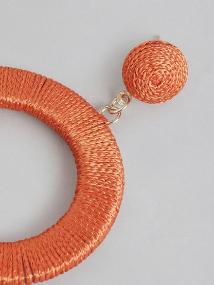 Circular Fabric  Drop Earrings