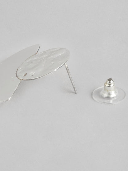 Silver-Plated Geometric Drop Earrings