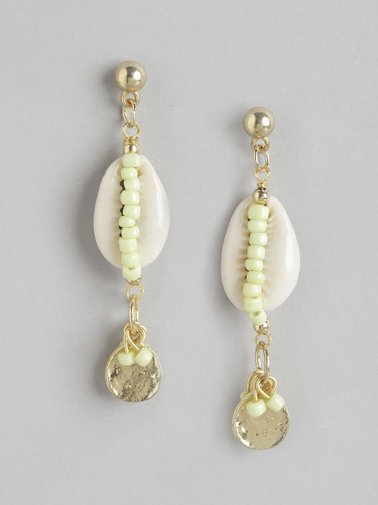 Gold-Plated Quirky Artificial Beads Drop Earrings