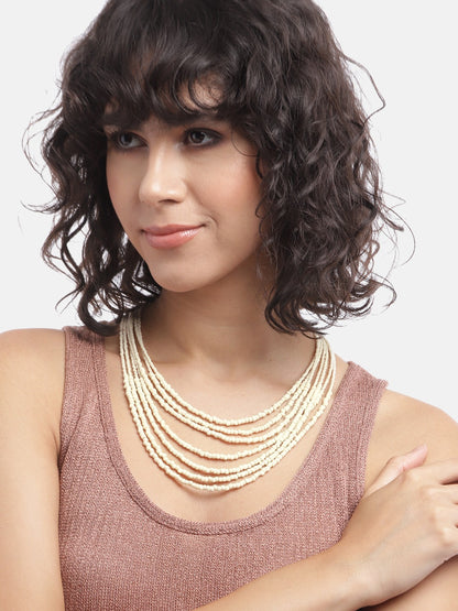 Layered Artificial Beads Necklace