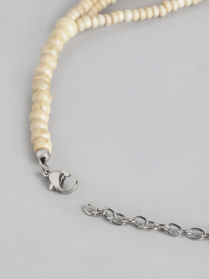 Silver-Plated Layered Artificial Beads Necklace