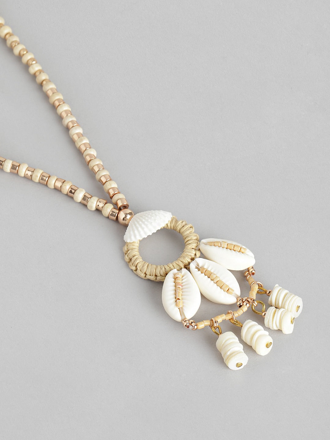 Rose Gold-Plated Artificial Beads Necklace