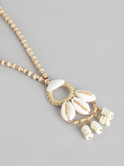 Rose Gold-Plated Artificial Beads Necklace