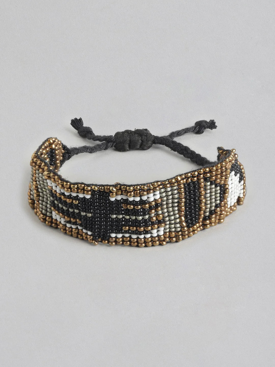 Women Gold-Toned & Black Multistrand Bracelet - Richeera