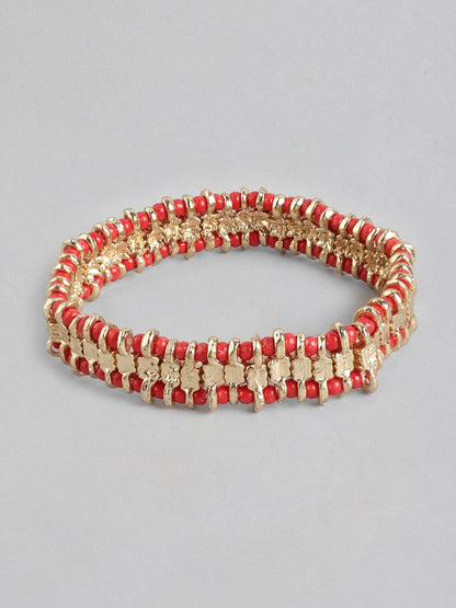 Women Gold-Plated Artificial BeadsBracelet