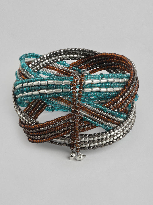 Women Silver-Plated Cuff Bracelet