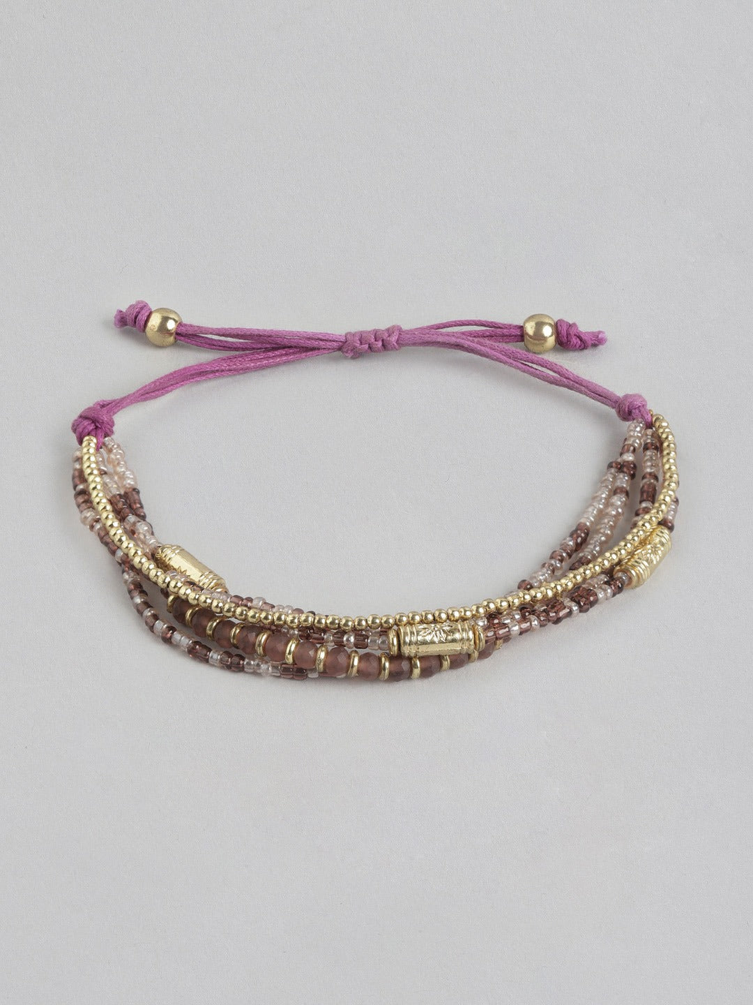 Women Gold-Plated Artificial Beads Multistrand Bracelet