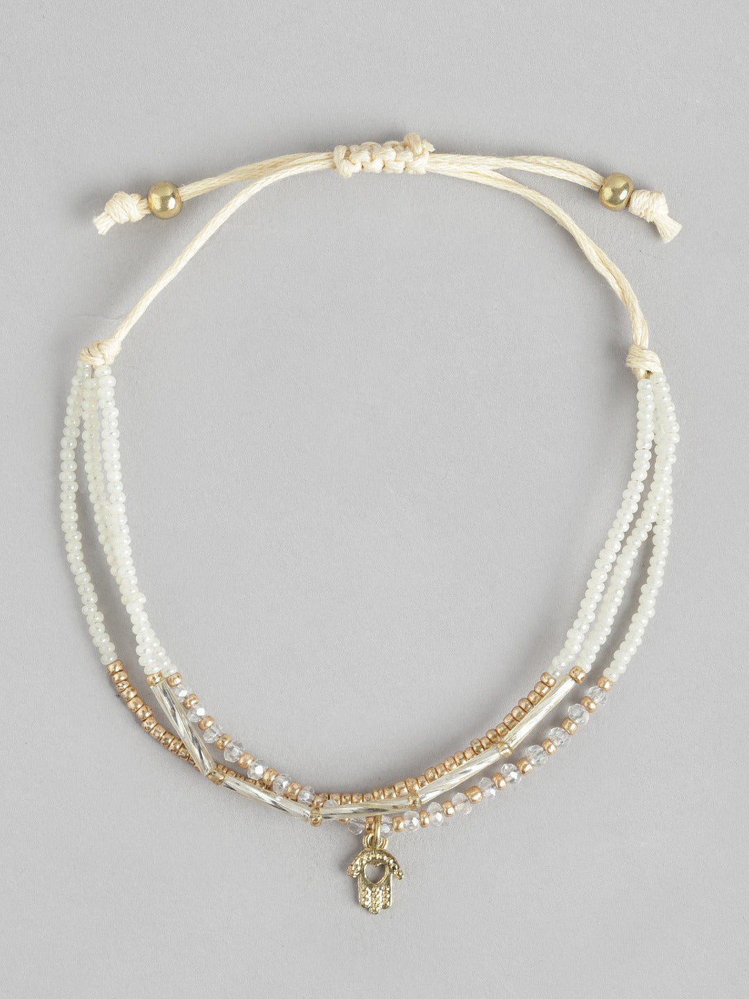 Women Gold-Plated Artificial Beads Multistrand Bracelet