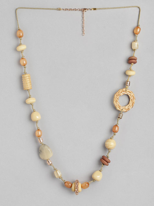 Rose Gold-Plated Artificial Beads Necklace