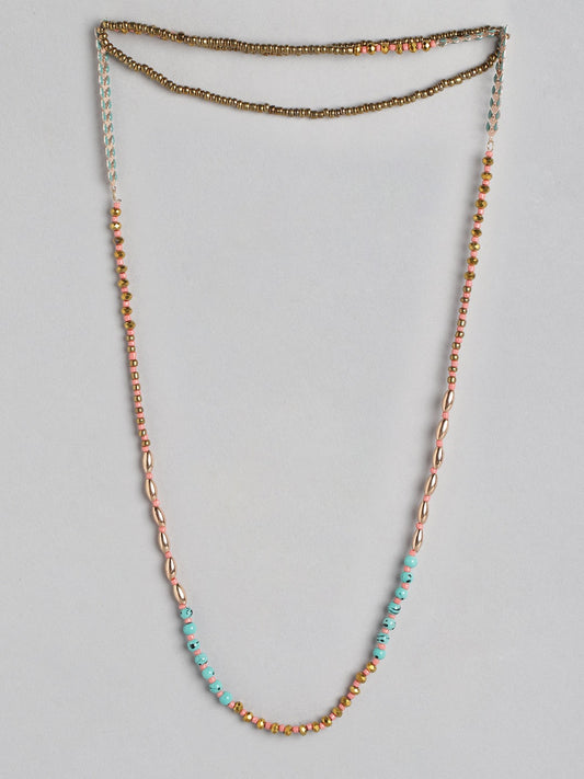 Gold-Plated Artificial Beads Necklace