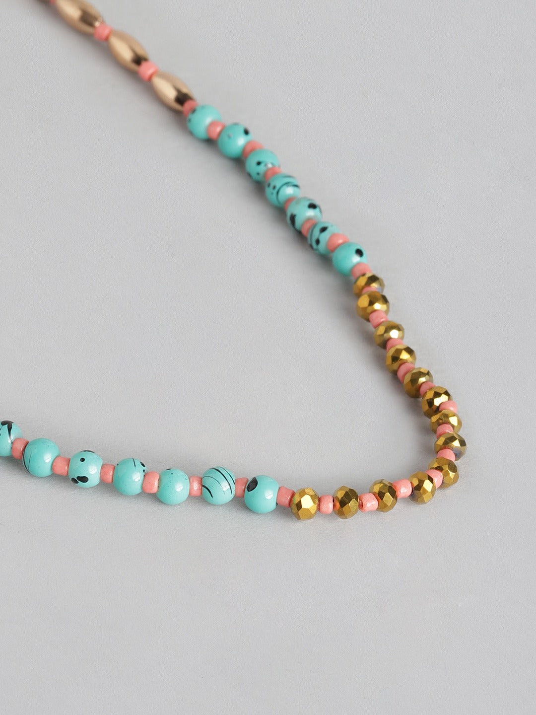 Gold-Plated Artificial Beads Necklace