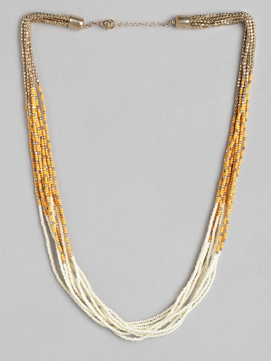 Gold-Plated Artificial Beaded Necklace