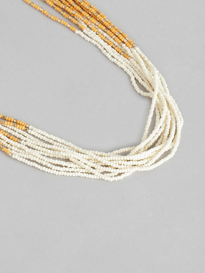 Gold-Plated Artificial Beaded Necklace