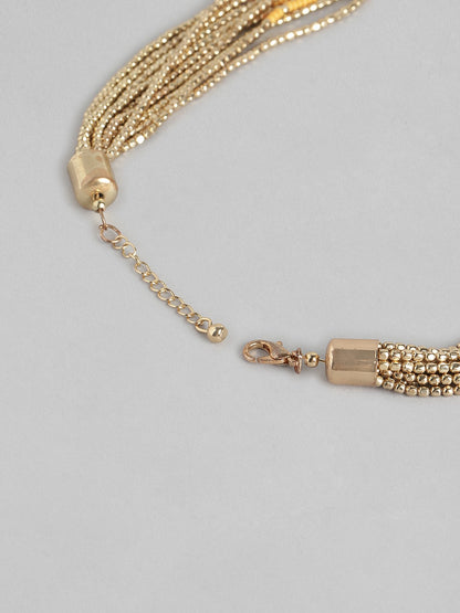 Gold-Plated Artificial Beaded Necklace