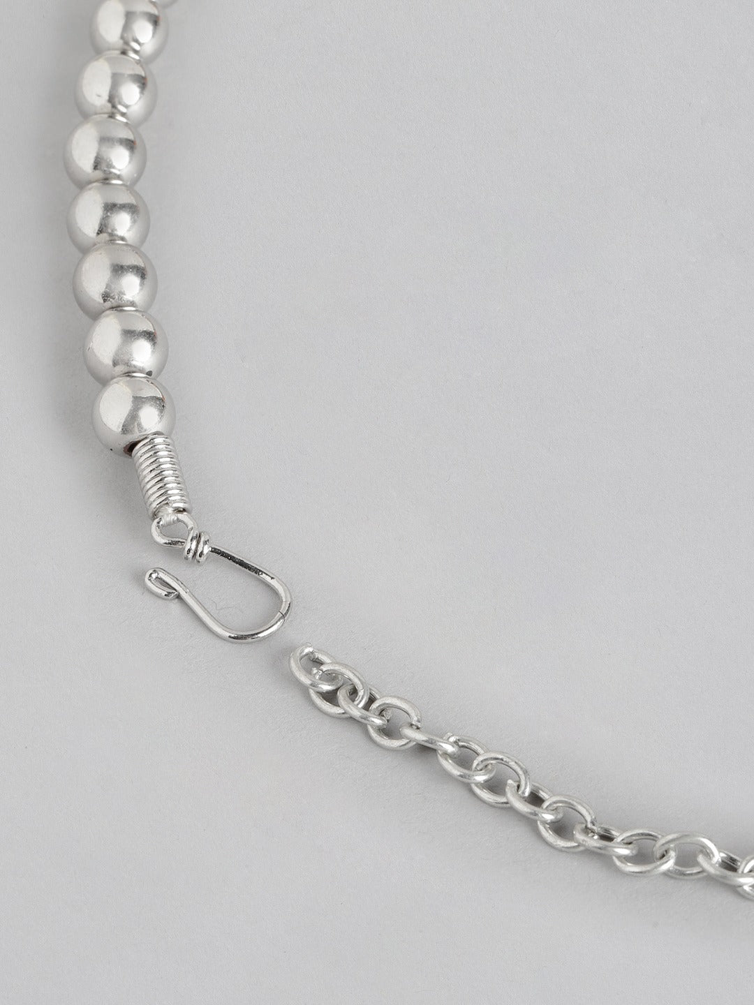 Silver-Plated Artificial Beads Necklace