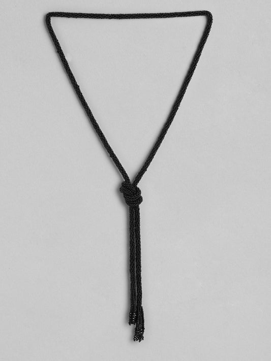 Black Artificial Beaded Necklace