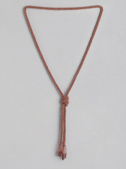 Brown Artificial Beaded  Necklace