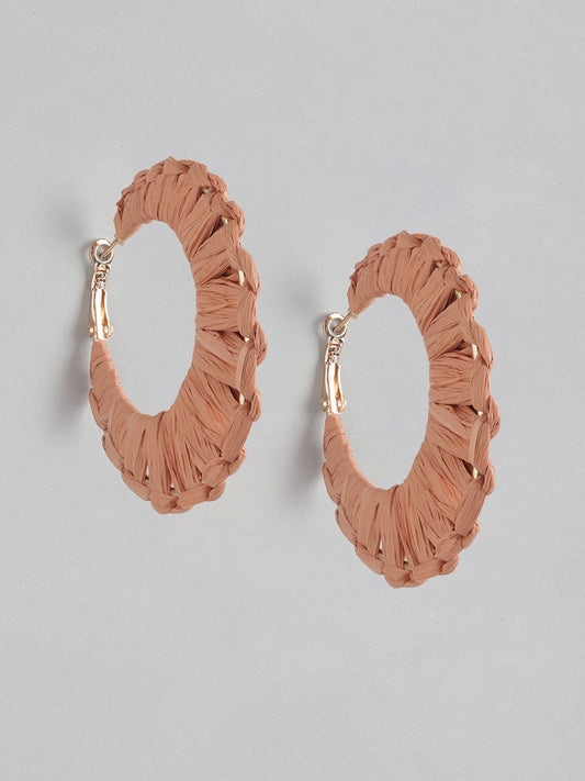 Rose-Gold Plated Circular Hoop Earrings