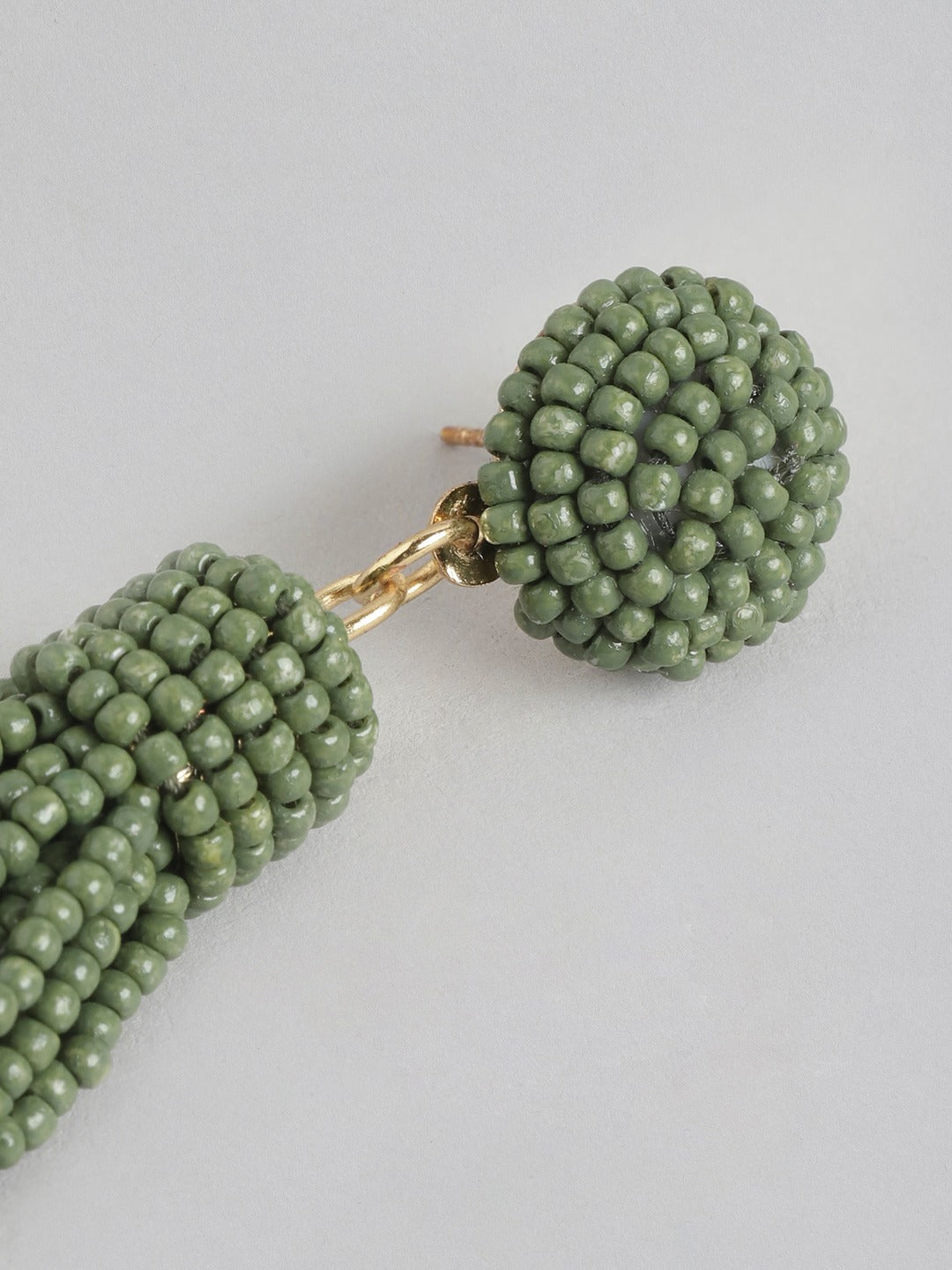 Gold-Plated Quirky Artificial Beads Drop Earrings