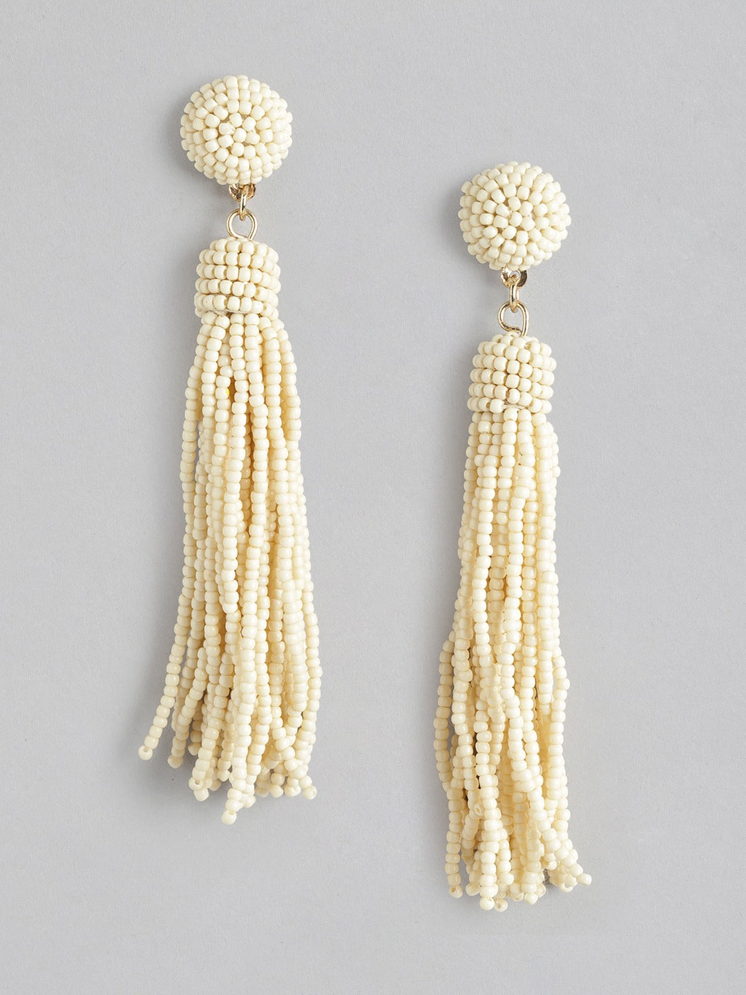 Gold-Plated Contemporary Artificial Beads Drop Earrings