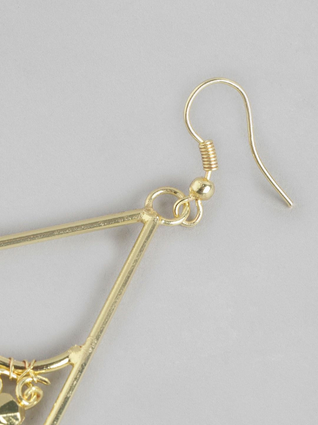 Gold-Plated Teardrop Shaped Drop Earrings