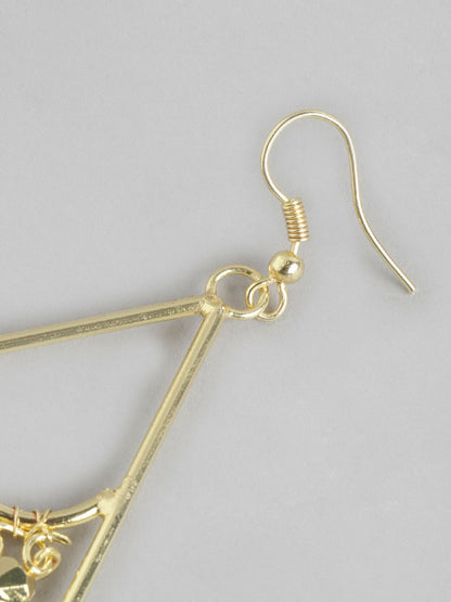 Gold-Plated Teardrop Shaped Drop Earrings