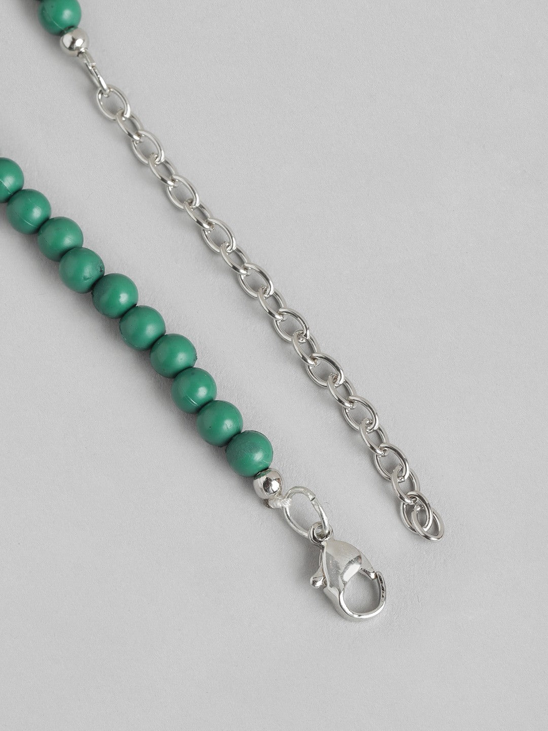 RICHEERA Silver-Plated Green Resin Necklace