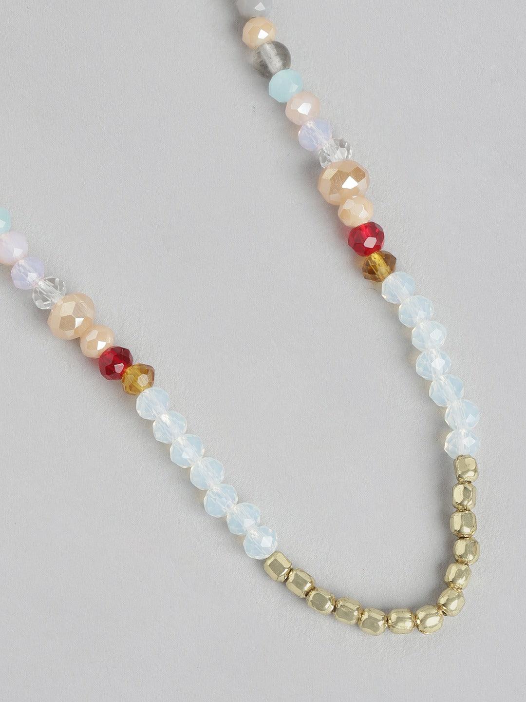 RICHEERA Gold-Plated Multicolor Beaded Necklace