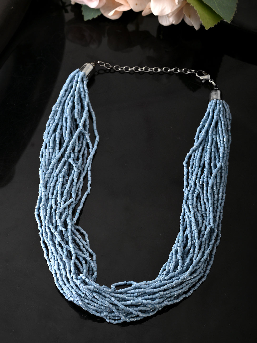 RICHEERA Grey  Beaded Layered Necklace